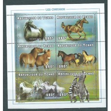 Tchad - Correo Yvert 931/6 ** Mnh  Fauna caballos
