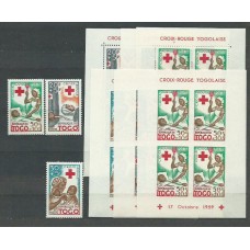 Togo - Correo Yvert 292/4+H 2/4 dtª y s/d  ** Mnh  Cruz roja