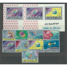 Arabia Sud Este (Um Al Quiwain) - Correo Yvert 60/8+Hoj 5B Michel dentado y sin dentar ** Mnh Astro