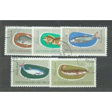 Vietnam del Norte - Correo Yvert 339/43 usado   Fauna peces