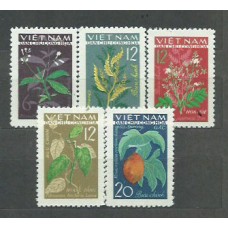 Vietnam del Norte - Correo Yvert 349/53 * Mh  Flores