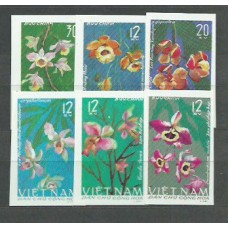 Vietnam del Norte - Correo Yvert 482/87 sin dentar ** Mnh   Flores