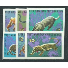 Vietnam del Norte - Correo Yvert 535/40 Sin dentar ** Mnh  Fauna