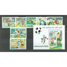 Vietnam Rep. Socialista - Correo 1990 Yvert 1044/50+H.51 ** Mnh  Deportes fútbol