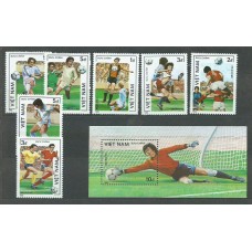 Vietnam Rep. Socialista - Correo 1986 Yvert 670/6+H.28 ** Mnh  Deportes fútbol