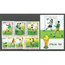 Vietnam Rep. Socialista - Correo 1989 Yvert 956/62+H.48 ** Mnh  Deportes fútbol