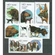 Vietnam Rep. Socialista - Correo 1989 Yvert 963/9 ** Mnh  Fauna perros