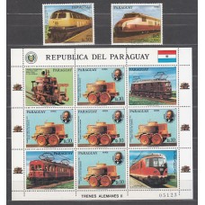 Paraguay - Aereo Yvert 1025/8 ** Mnh Trenes