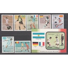 Nicaragua - Aereo Yvert 1158/64 + H 178 ** Mnh Deportes fútbol