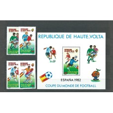 Alto Volta Aereo Yvert 233/6+H.19 ** Mnh  Deportes fútbol