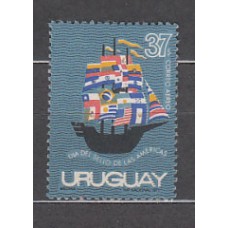 Uruguay - Aereo Yvert 383 ** Mnh Dia del Sello. Barco. Banderas