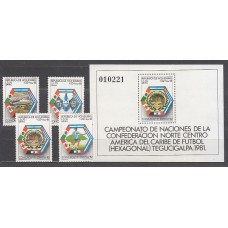 Honduras - Aereo 1981 Yvert 661/4 + H 31 ** Mnh Deportes fútbol