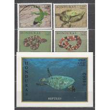Honduras - Aereo 1998 Yvert 961/4 + H 58 ** Mnh Fauna reptiles