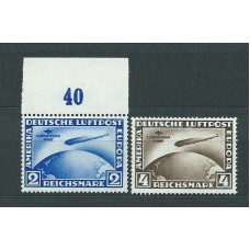 Alemania Imperio Aereo Yvert 38/9 ** Mnh nº 39 goma no origional,Zeppelin