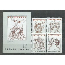 Albania Correo 1985 Yvert 2088/91 + Hb 62 ** Mnh