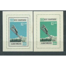 Albania Hojas 1963 Yvert 6J dentado y s/d ** Mnh Juegos Olimpicos de Invierno en Insbruck