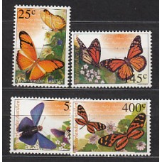 Antillas Holandesas Correo 2002 Yvert 1294/7 ** Mnh Fauna. Mariposas