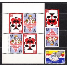 Antillas Holandesas Correo 1977 Yvert 517/9+Hb 4 ** Mnh Naipes