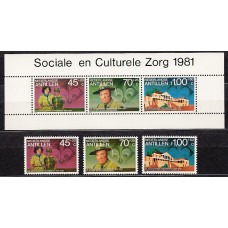 Antillas Holandesas Correo 1981 Yvert 637/9+Hb 17 ** Mnh Boy Scouts