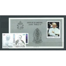 Argentina - Correo 1987 Yvert 1562/3+H,36 ** Mnh Personaje. Juan Pablo II