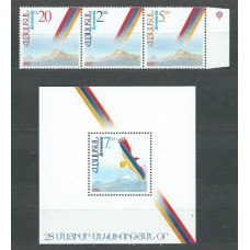 Armenia - Correo 1992 Yvert 176/8+Hb 1 ** Mnh