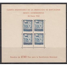 Barcelona Correo 1943 Edifil 48ic * Mh Aniversario de la liberación