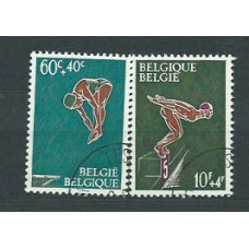 Belgica - Correo 1966 Yvert 1372/3 usado Deportes natación