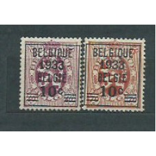 Belgica - Correo 1933 Yvert 375/6 (*) Mng