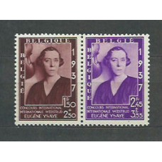 Belgica - Correo 1937 Yvert 457A/B ** Mnh Reina Elisabeth