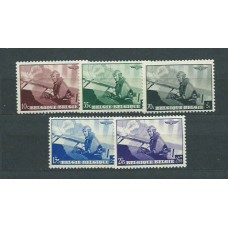 Belgica - Correo 1938 Yvert 466/70 * Mh Aviones