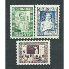 Belgica - Correo 1951 Yvert 842/4 (*) Mng UNESCO