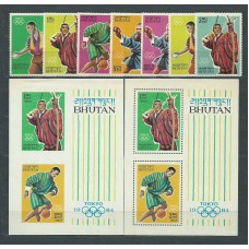 Bhutan - Correo Yvert 31/37+H.1 ** Mnh  Olimpiadas de Tokio