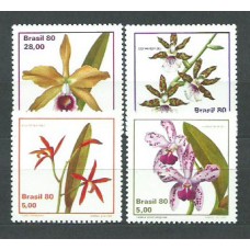 Brasil - Correo 1980 Yvert 1439/42 ** Mnh Flores. Orquideas