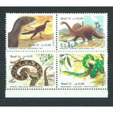 Brasil - Correo 1991 Yvert 2019/22 ** Mnh Fauna. Reptiles