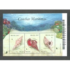 Brasil - Hojas 2007 Yvert 131 ** Mnh Fauna. Caracolas