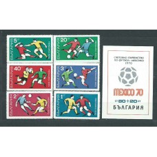 Bulgaria - Correo 1970 Yvert 1761/6+H.28 ** Mnh Deportes fútbol