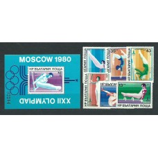 Bulgaria - Correo 1979 Yvert 2477/82+H.88 ** Mnh Olimpiadas Moscu