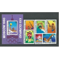 Bulgaria - Correo 1979 Yvert 2518/23+H.91 ** Mnh Olimpiadas Moscu