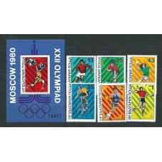 Bulgaria - Correo 1980 Yvert 2536/41+H.92 ** Mnh Olimpiadas Moscu