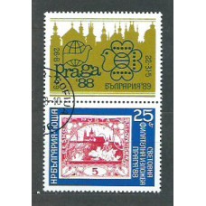 Bulgaria - Correo 1988 Yvert 3197 usado Expo Praga-88