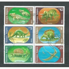 Bulgaria - Correo 1990 Yvert 3314/9 usado Fauna prehistórica