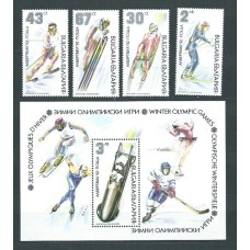 Bulgaria - Correo 1991 Yvert 3381/4+H.169 ** Mnh Olimpiadas Albertville