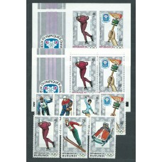 Burundi - Correo Yvert 260/6+H.23 dentado y sin dentar ** Mnh  Olimpiadas de Grenoble