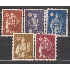 Croacia Correo 1942 Yvert 64/68 usado  Cruz Roja