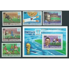 Centroafrica - Correo Yvert 368/72+H.27 ** Mnh  Deportes fútbol