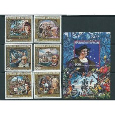 Centroafrica - Correo Yvert 718/21+A.338/9+H.83 ** Mnh  Cristobal Colón