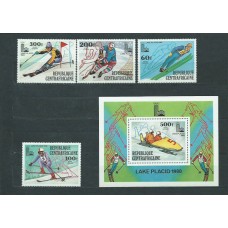 Centroafrica - Aereo Yvert 208/11+H.37 ** Mnh  Olimpiadas de Lake Placid