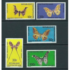 Centroafrica - Aereo Yvert 69/73 ** Mnh  Fauna mariposas