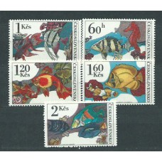 Checoslovaquia - Correo 1975 Yvert 2105/9 ** Mnh Fauna peces