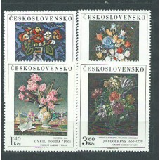 Checoslovaquia - Correo 1976 Yvert 2187/90 ** Mnh Pinturas flores
